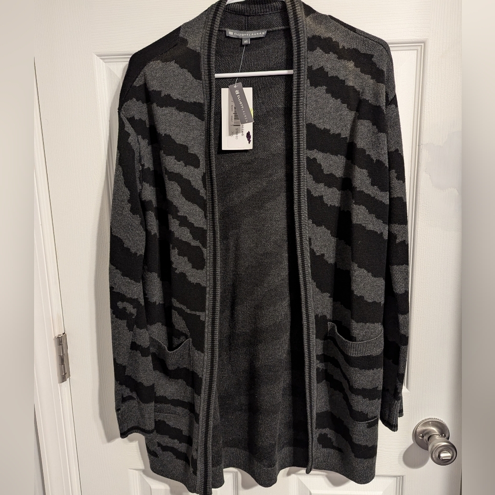 NWT Elliott Lauren Zebra Print Knit Cardigan